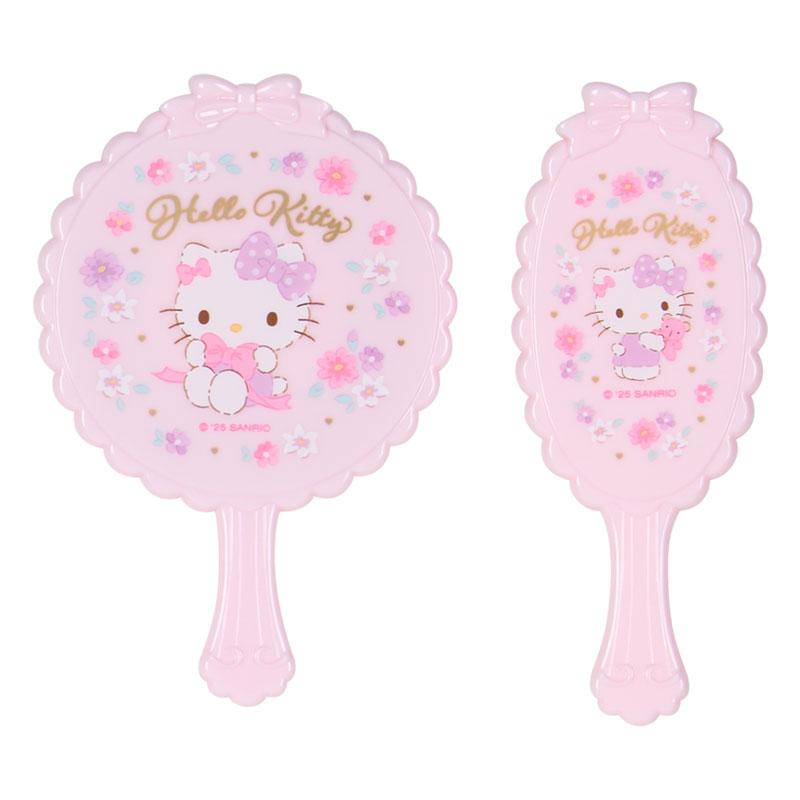Hello Kitty Mirror & Hairbrush Set with Pouch Sanrio Japan 2025