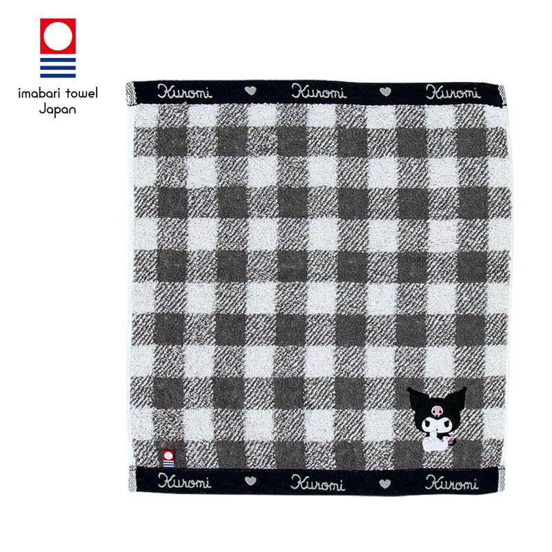 Kuromi Hand Towel Plaid Black Imabari Sanrio Japan 2025