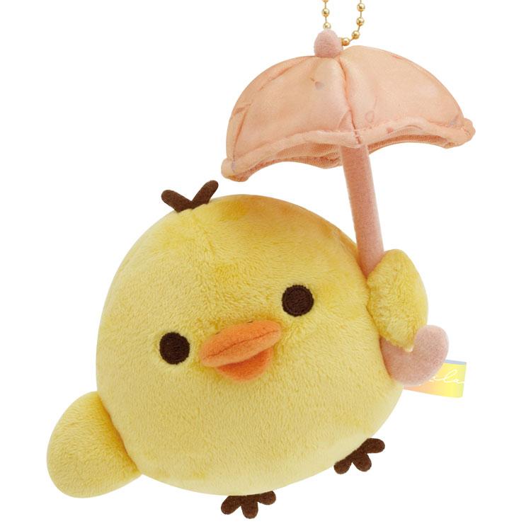 Kiiroitori Yellow Chick Plush Keychain Umbrella Rain then Sunny San-X Japan