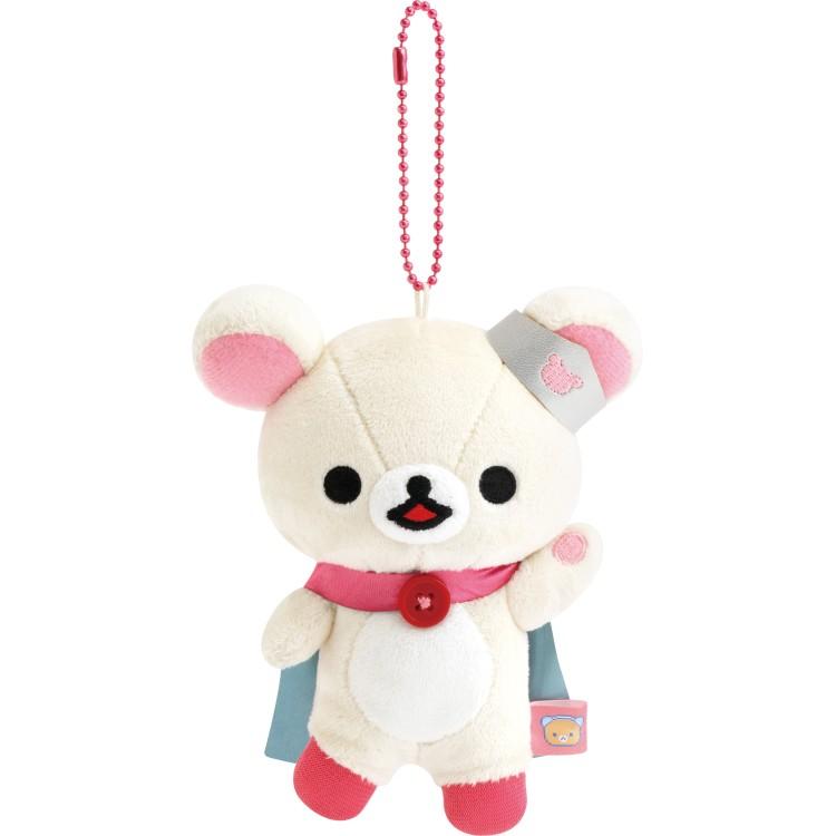 Korilakkuma Strawberry Hero Plush Keychain Gaming Rilakkuma San-X Japan 2025