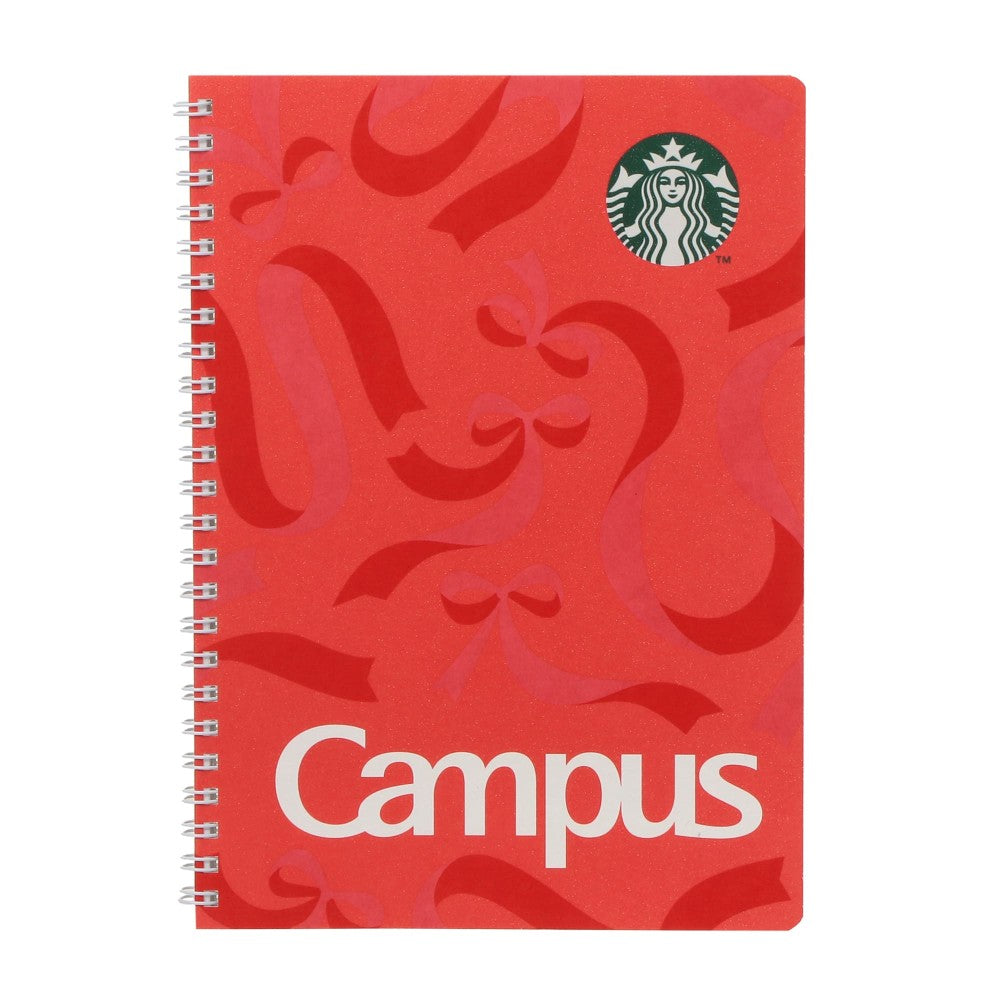 Starbucks Japan Holiday 2025 Campus Ring Notebook Red Christmas Grid