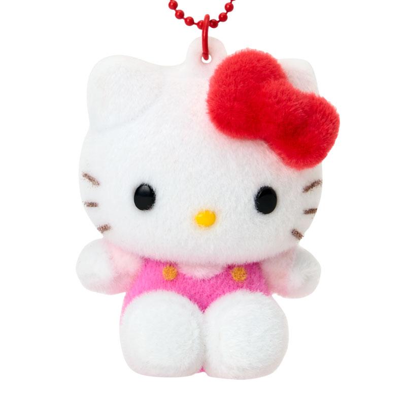 Hello Kitty Flocky Mascot Holder Keychain Sanrio Japan 2025