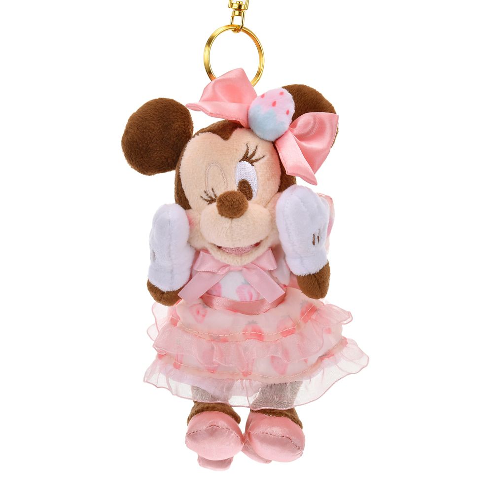 Minnie Plush Keychain STRAWBERRY COLLECTION Disney Store Japan 2025