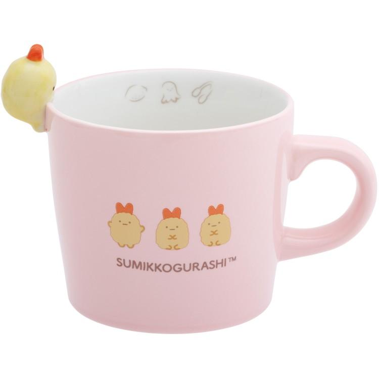 Sumikko Gurashi Fried Shrimp Tail Mug Cup w/ Figure Pink San-X Japan 2025