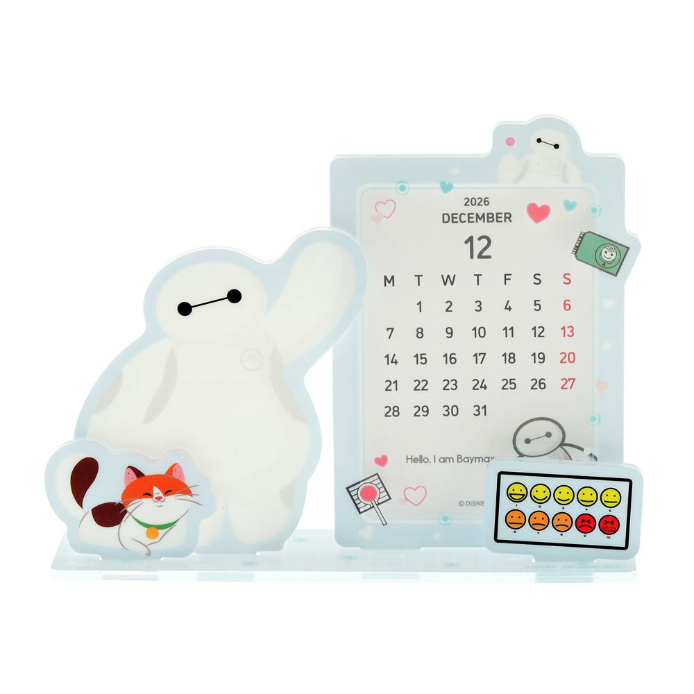 Big Hero 6 Baymax Acrylic Calendar Desktop 2026 Disney Store Japan