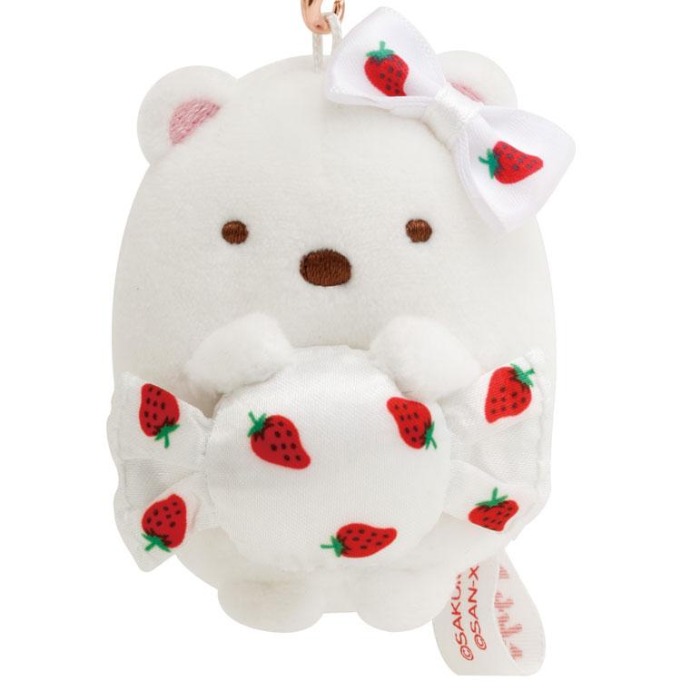 Sumikko Gurashi Shirokuma Bear Plush Keychain Strawberry Sakuma San-X Japan 2024