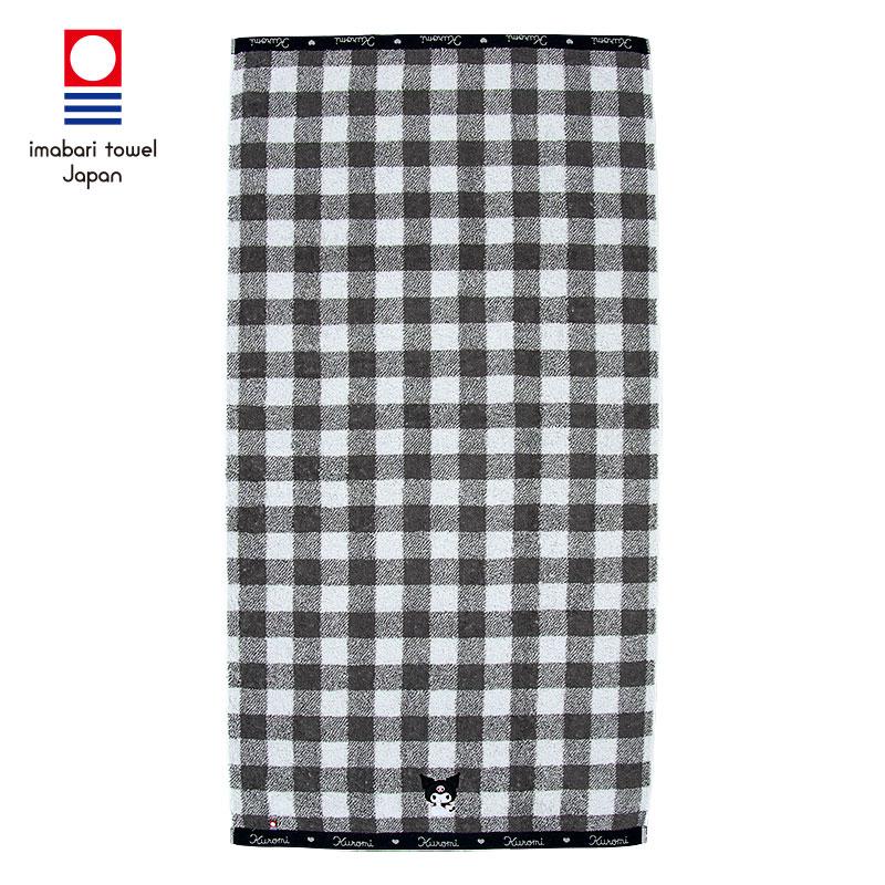 Kuromi Bath Towel Plaid Black Imabari Sanrio Japan 2025