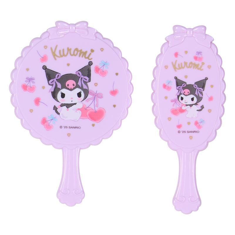 Kuromi Mirror & Hairbrush Set with Pouch Sanrio Japan 2025