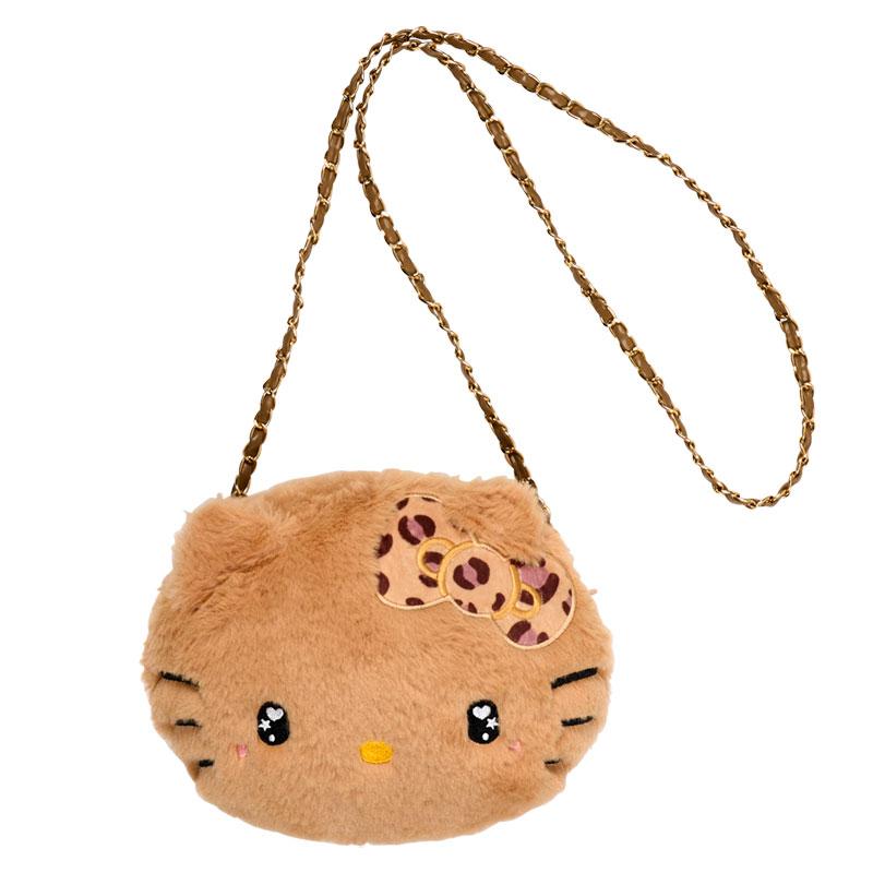 Hello Kitty Fur Shoulder Bag Face Shape Brown Sanrio Japan 2025