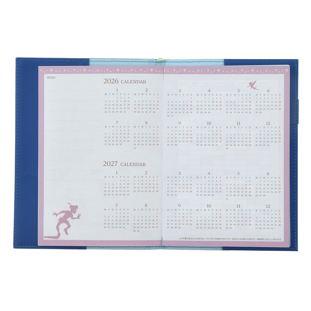 Peter Pan 2026 Schedule Book B6 Weekly Emboss Disney Store Japan