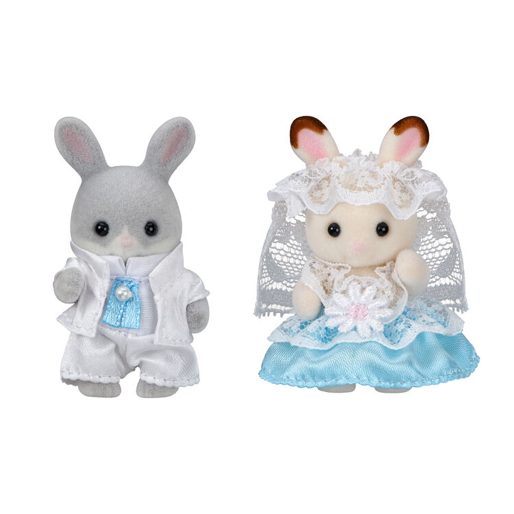 Sylvanian Families Baby Rabbit Chocolate Cotton Pair Wedding EPOCH Japan 2024