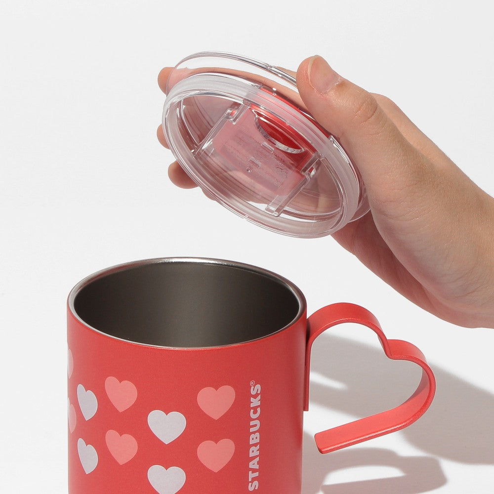 Starbucks Japan Valentine's Day 2025 Stainless Mug Cup Red Heart 355ml