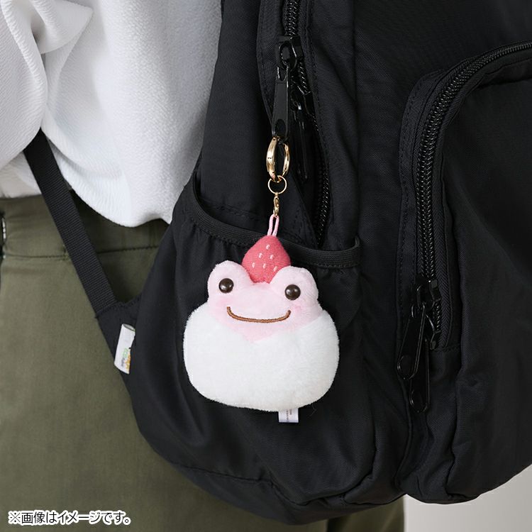 Pickles the Frog Plush Keychain Retro Cafe Strawberry Daifuku Japan 2025