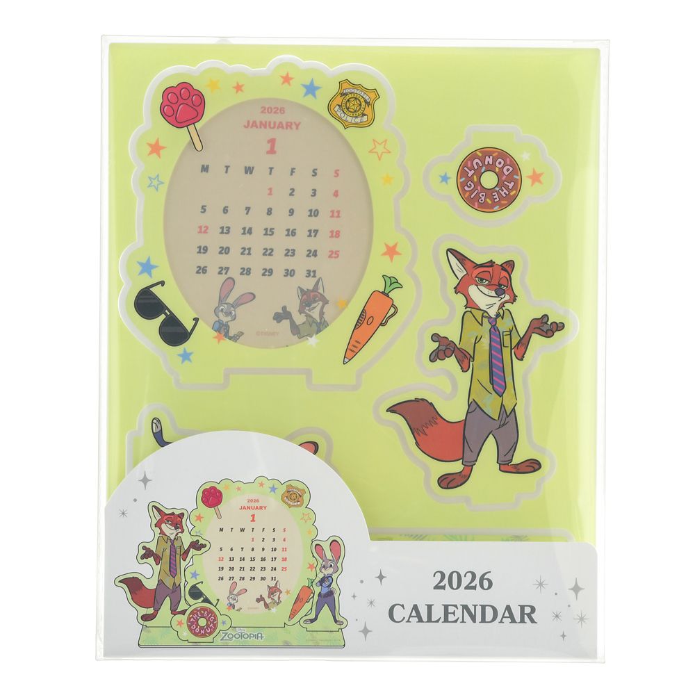 Zootopia Judy Hopps Nick Wilde Acrylic Calendar Desktop 2026 Disney Store Japan