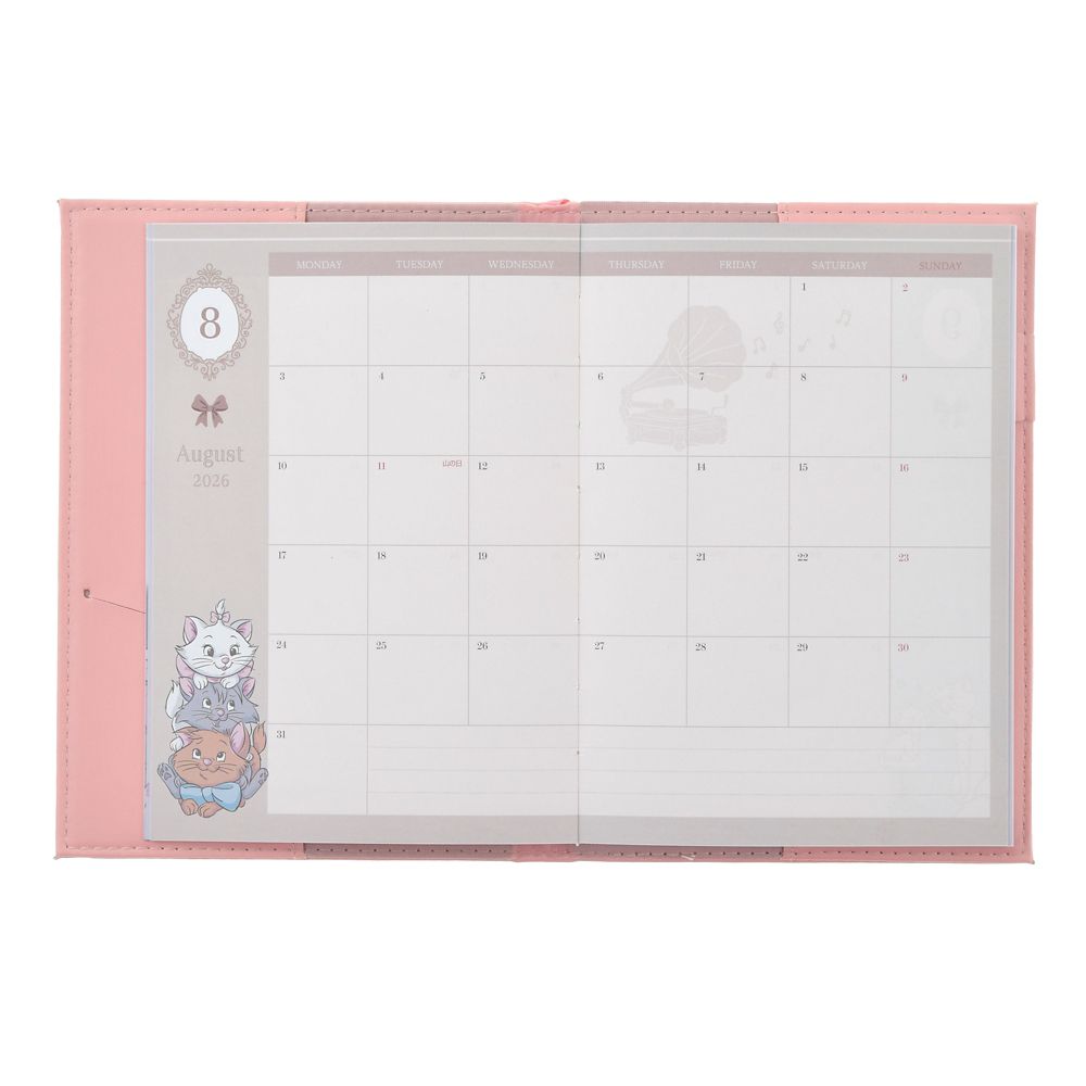 The Aristocats 2026 Schedule Book B6 Weekly Metallic Disney Store Japan