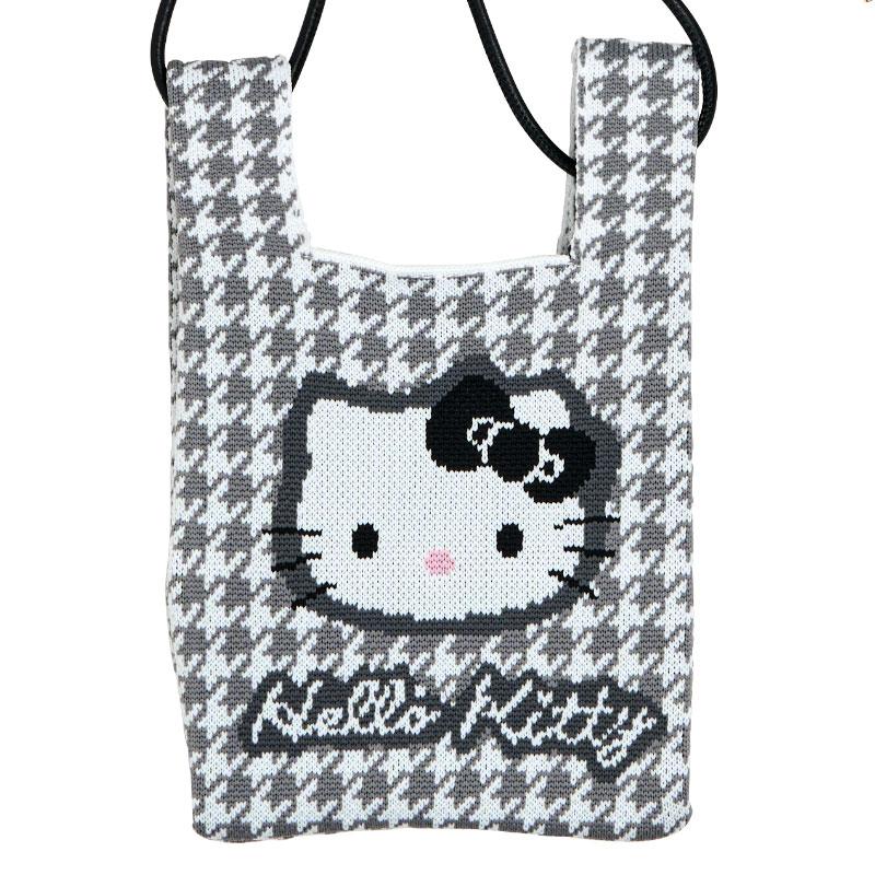 Hello Kitty ROOTOTE? Baby ROO Knit Shoulder Bag Houndstooth Sanrio Japan