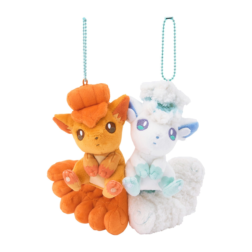 Alolan & Vulpix Rokon Plush Keychain Friend Pair Pokemon Center Japan 2025