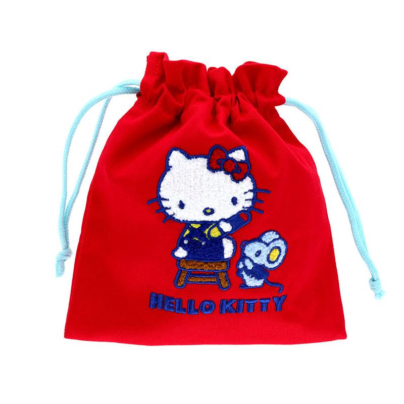 Hello Kitty Drawstring Pouch Sagara Embroidery Retro Sanrio Japan 2025