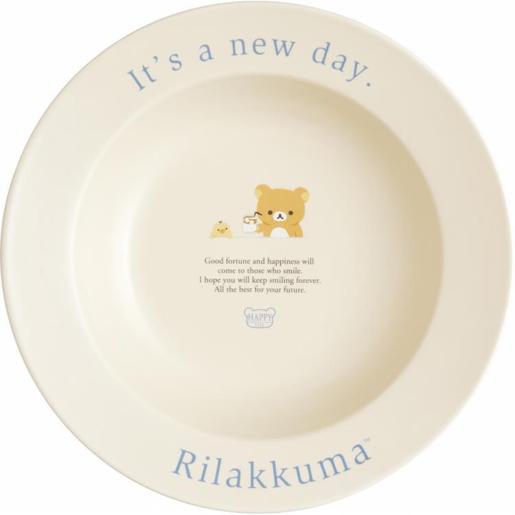 Rilakkuma Pasta Curry Rice Plate Lettering 24cm Beige San-X Japan 2025