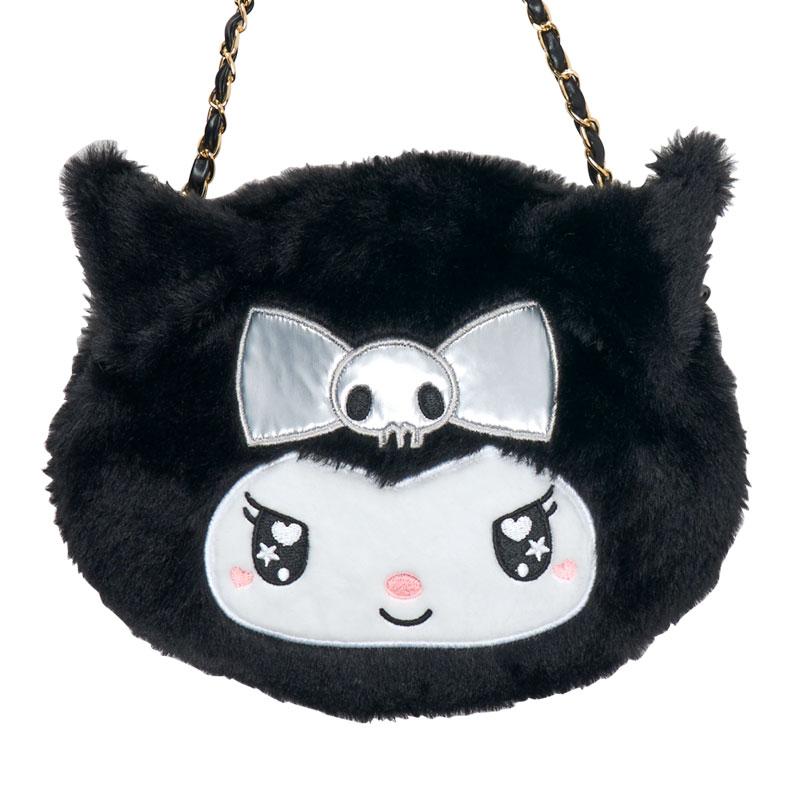 Kuromi Fur Shoulder Bag Face Shape Sanrio Japan 2025