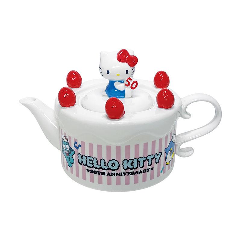 Hello Kitty 50th Anniversary Porcelain Teapot & Mug Cup Set Cake Sanrio Japan