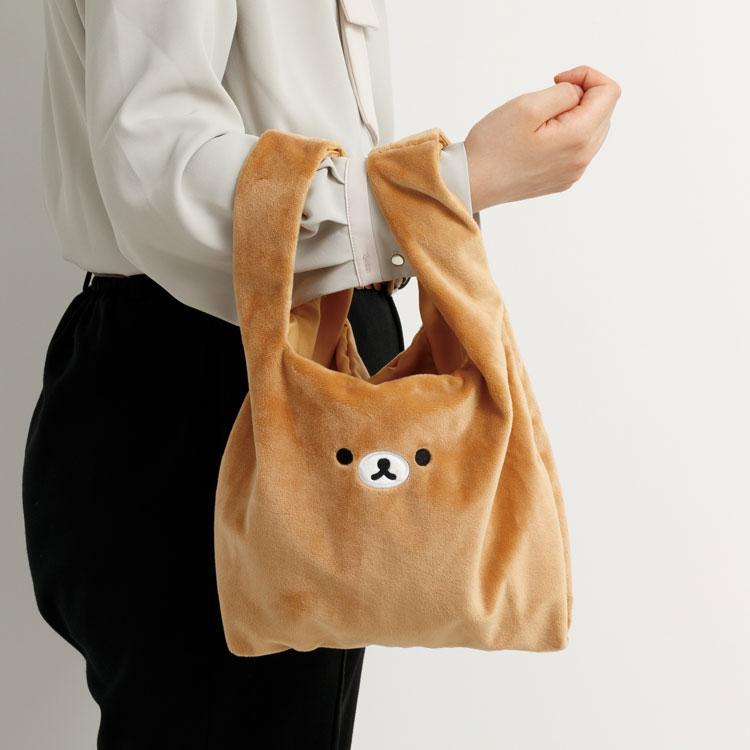 Rilakkuma Plush Eco Shopping Tote Bag Brown San-X Japan 2025