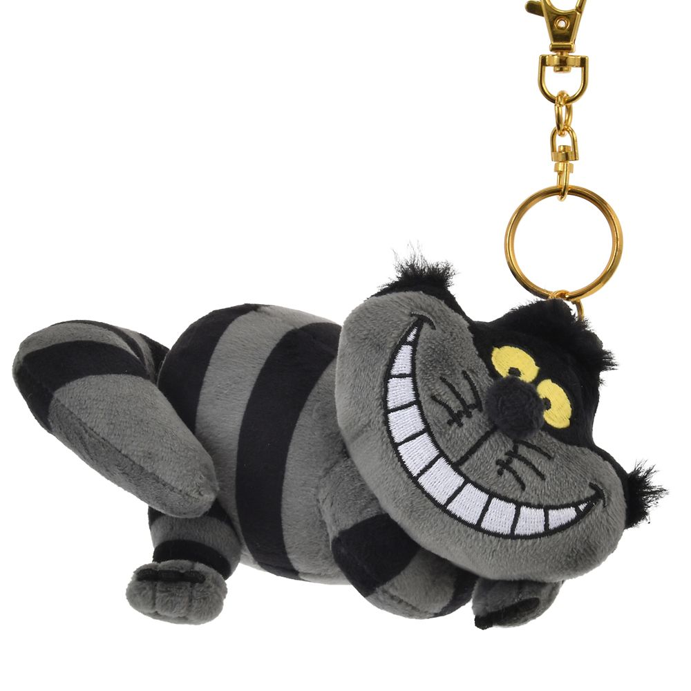 Cheshire Cat Plush Keychain Phosphorescent Black Disney Store Japan Alice