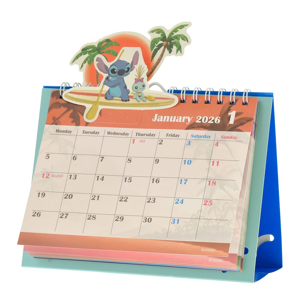 Stitch Scrump Lilo Calendar Desktop 2026 Pop Up Disney Store Japan