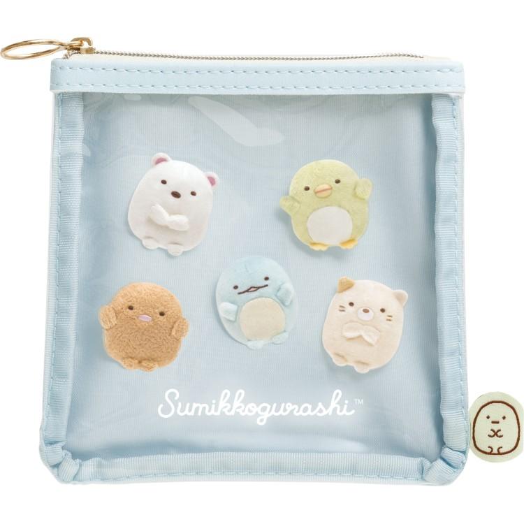 Sumikko Gurashi Flat Pouch Blue Stuffed Animal Photos San-X Japan 2025