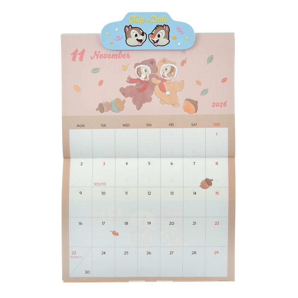 Chip & Dale Wall Calendar 2026 with Clip Disney Store Japan
