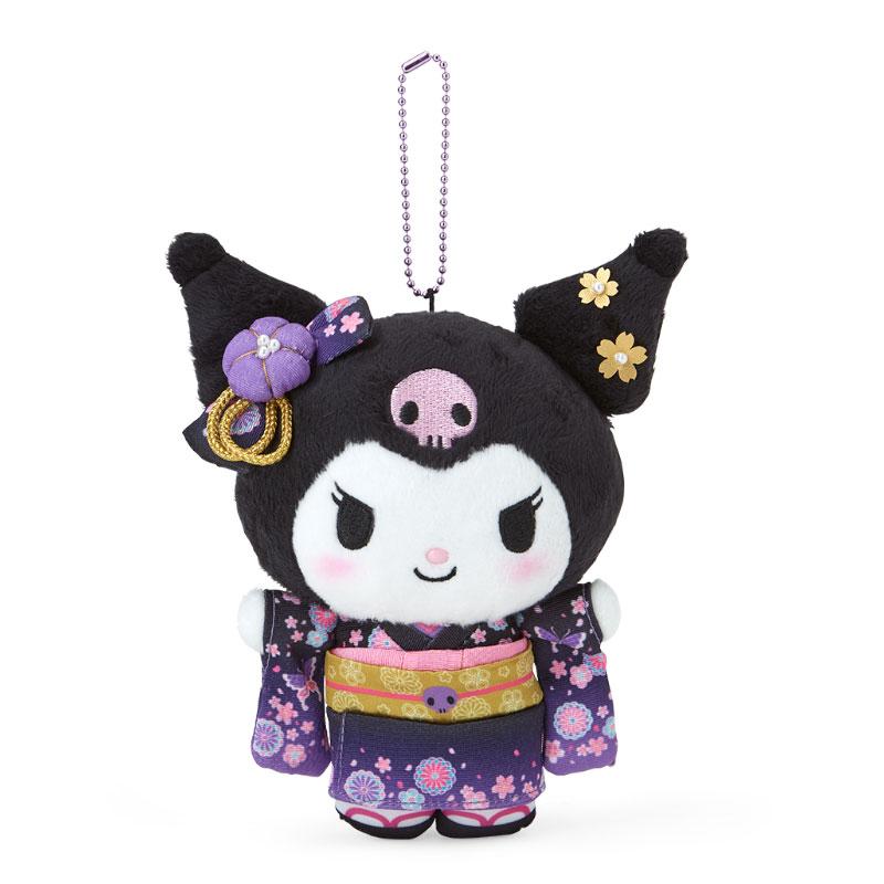 Kuromi Plush Mascot Holder Keychain Kimono Sanrio Japan Sakura 2024