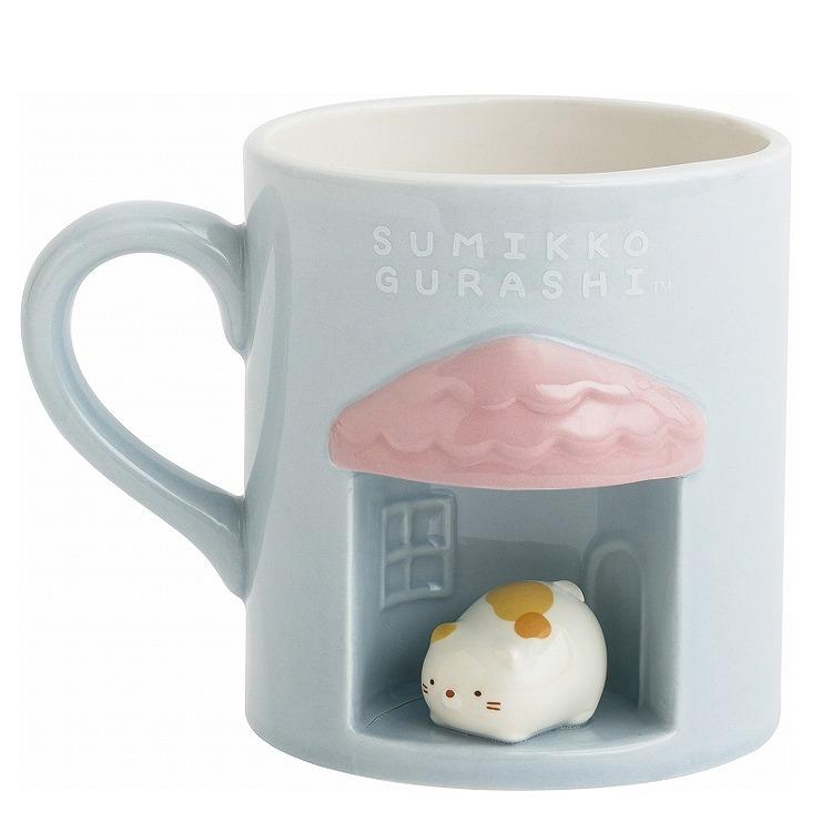 Sumikko Gurashi Neko Cat Mug Cup Home Blue Okiniiri San-X Japan 2025