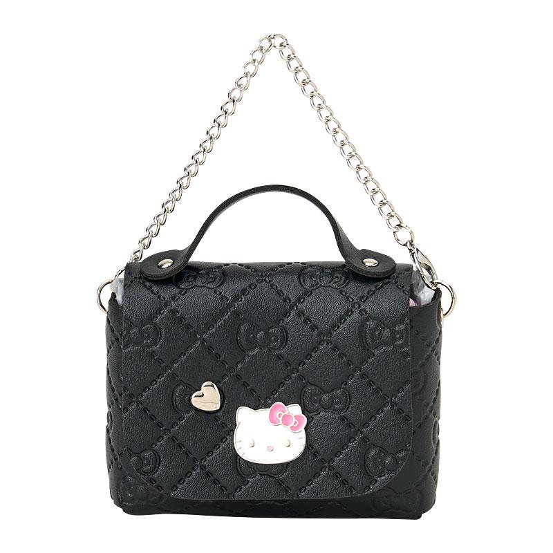 Hello Kitty Eco Shopping Tote Bag w/ Case Black Sanrio Japan 2025