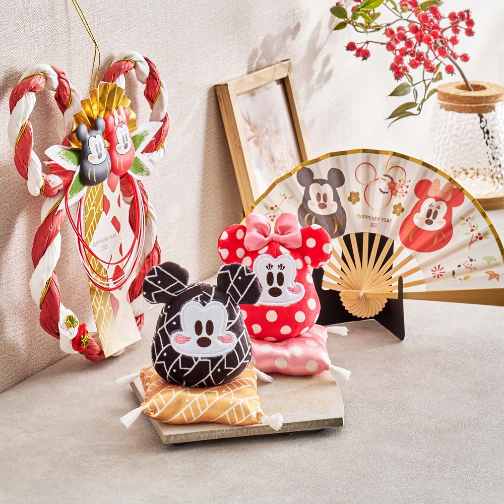 Mickey & Minnie Plush Doll Daruma Disney Store Japan New Year 2025