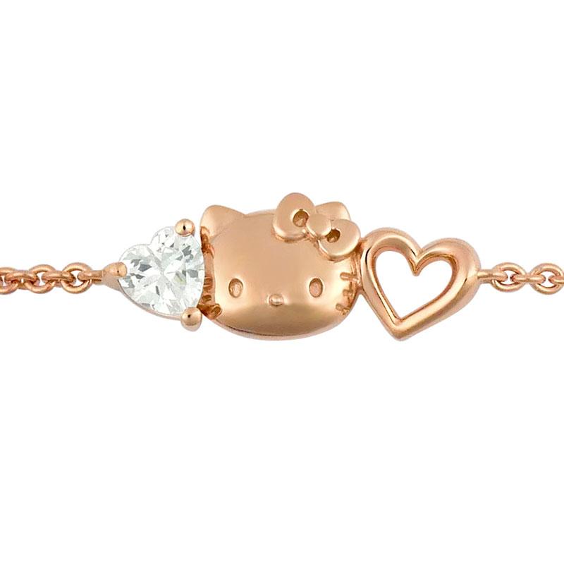 Hello Kitty Silver Bracelet Heart Pink Gold Sanrio Japan 2025 Gift Box