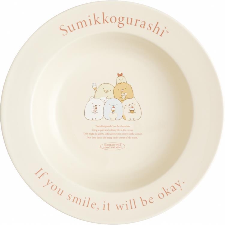 Sumikko Gurashi Pasta Curry Rice Plate 24cm Lettering Beige San-X Japan 2025