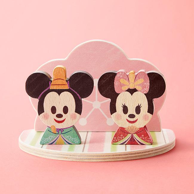 Mickey Minnie KIDEA Toy Wooden Blocks Peach Doll's Festival Disney Store Japan