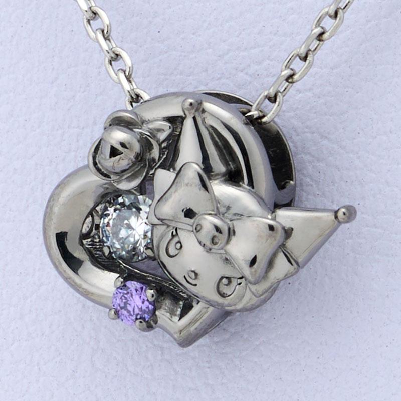 Kuromi 20th Anniversary Dancing Stone Necklace Heart Black Sanrio Japan 2025
