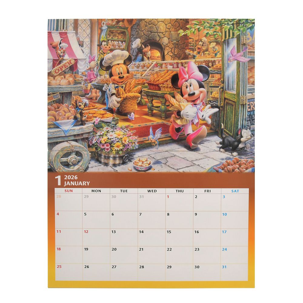 Mickey Minnie Chip Dale Donald Goofy Wall Calendar 2026 Disney Store Japan 2025