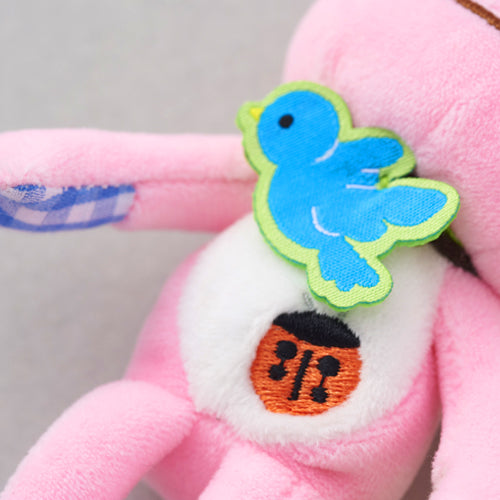 Pickles the Frog Plush Keychain Lucky Motif Blue Bird Ladybug Clover Pink Japan