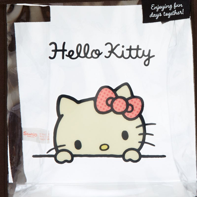 Hello Kitty Clear Pouch with Drawstring Simple Sanrio Japan