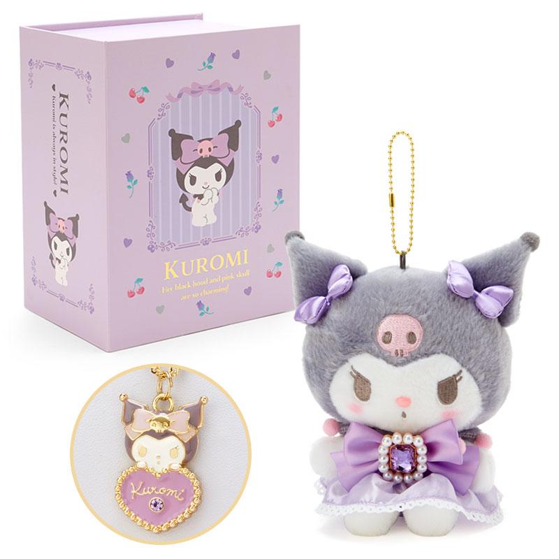 Kuromi Plush Bag Charm Necklace Accessory Gift Set Glitter Bijou Sanrio Japan