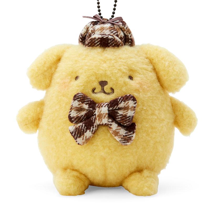 Pom Pom Purin Plush Mascot Holder Keychain Howa Mocha Plaid Sanrio Japan 2023