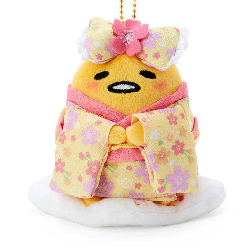 Gudetama Egg Plush Mascot Holder Keychain Kimono Sakura Sanrio Japan 2024