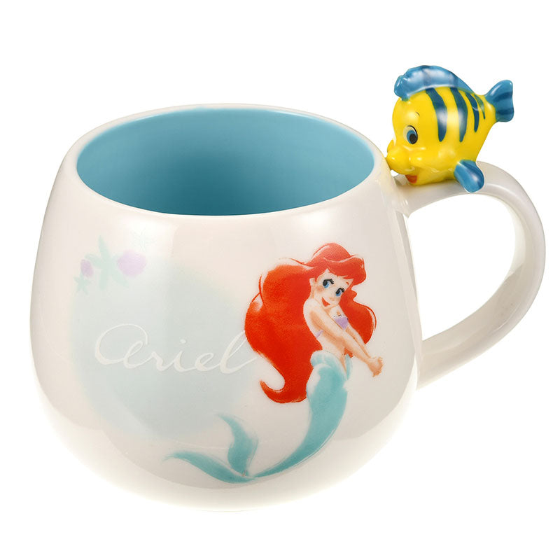 Little Mermaid Ariel & Flounder Mug Cup Cute Disney Store Japan
