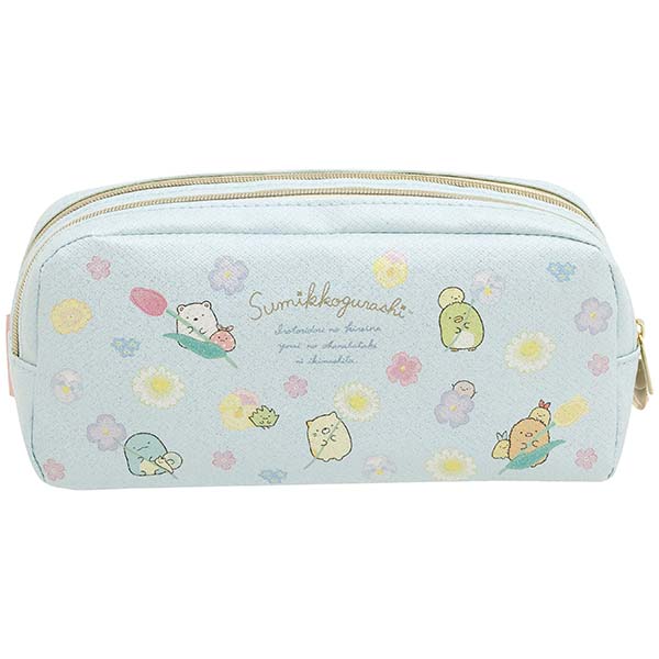 Sumikko Gurashi Twin Zipper Pen Case Pencil Pouch Weeds Fairy Garden San-X Japan