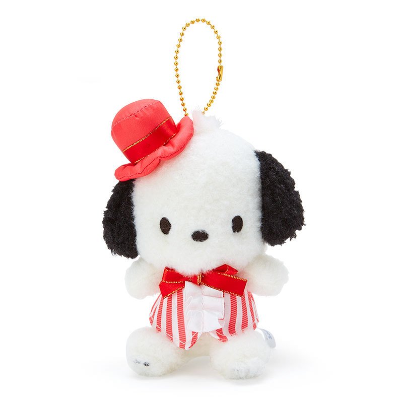 Pochacco Plush Mascot Holder Keychain Striped Vest Sanrio Japan