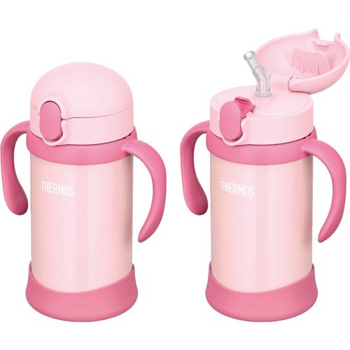 Stainless Training Straw Mug Cup 350ml FHV-350-P Pink Thermos Japan Baby Kids
