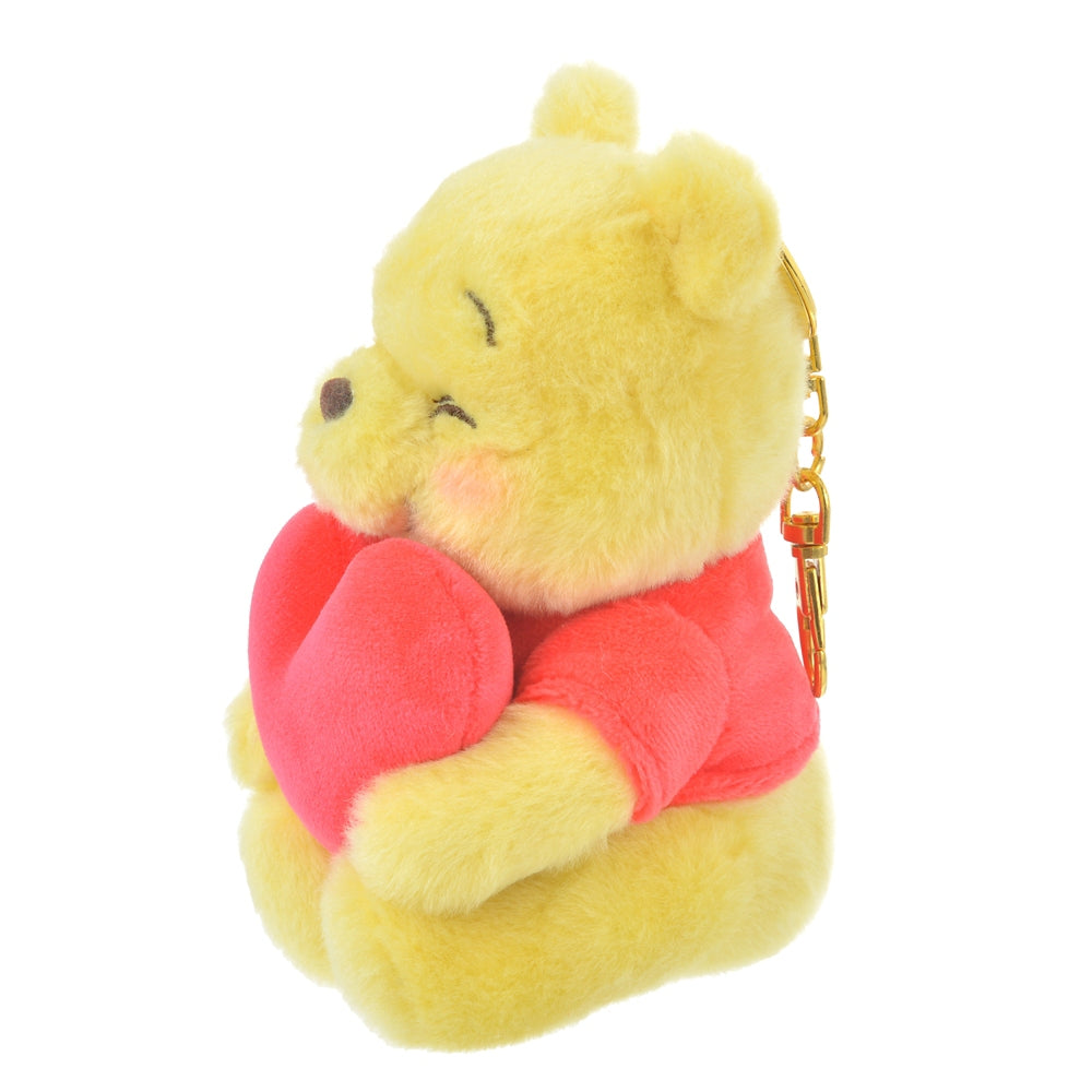 Winnie the Pooh Plush Keychain Heart Nikoniko Haacho Disney Store Japan