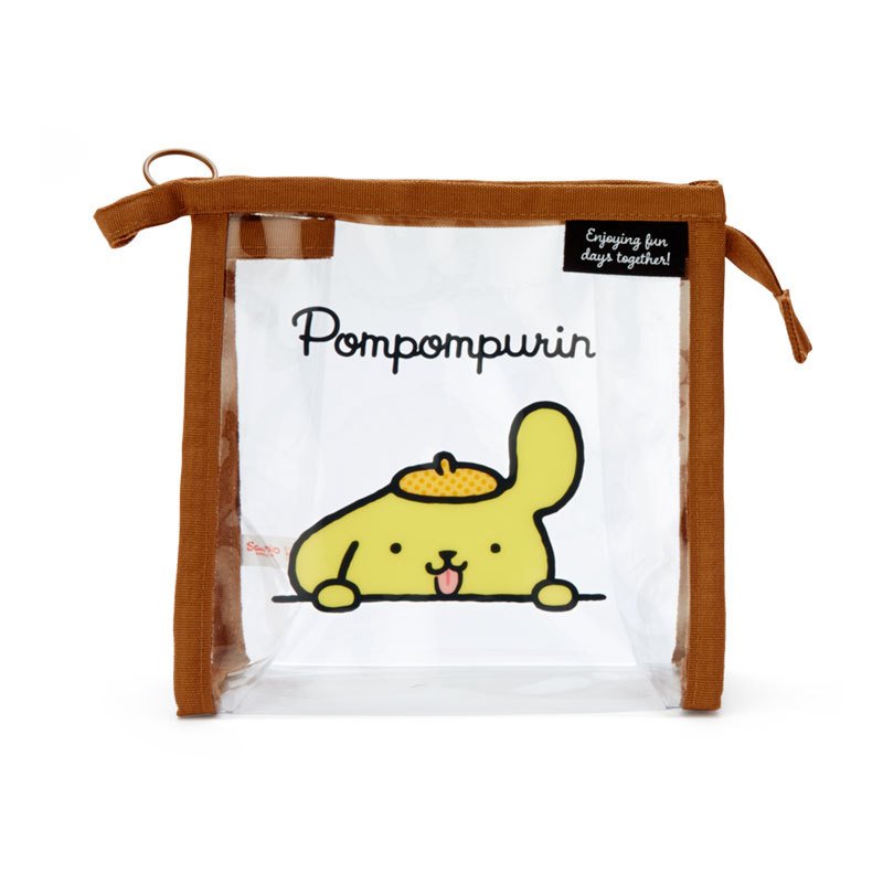 Pom Pom Purin Clear Pouch with Drawstring Simple Sanrio Japan